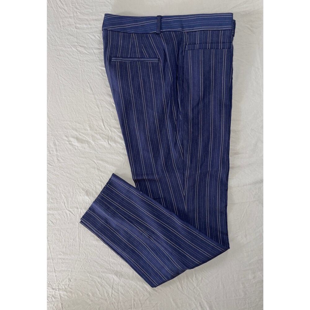 Banana Republic Sloan Curvy Fit Stretch Chino Pants. Blue Stripe, Women's 8 EUC